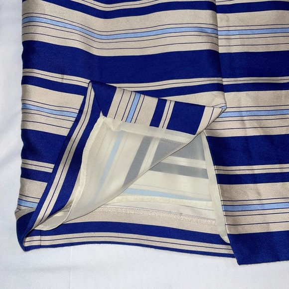 Banana Republic Blue and Cream Striped One-Shoulder Dress, Elegant and Beautiful - Picture 10 of 12